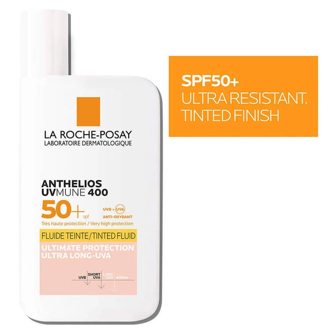 کرم ضد آفتاب بی رنگ تینت فلوئیدی لاروش پوزای LA ROCHE POSAY ANTHELIOS UVMUNE 400 FLUIDE TEINTÉ SPF50 حجم 50 میلی لیتر
