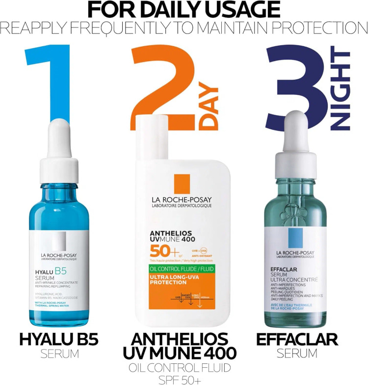 کرم ضد آفتاب بی رنگ کنترل چربی فلوئیدی لاروش پوزای LA ROCHE POSAY ANTHELIOS UVMUNE 400 OIL CONTROL FLUID SPF50 حجم 50 می