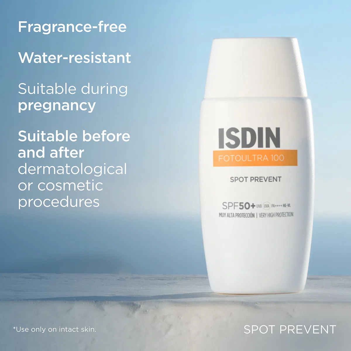 کرم ضد آفتاب ضد لک بی رنگ اسپات پریونت ایزدین Isdin Foto Ultra 100 Spot Prevent SPF50 حجم 50 میلی لیتر
