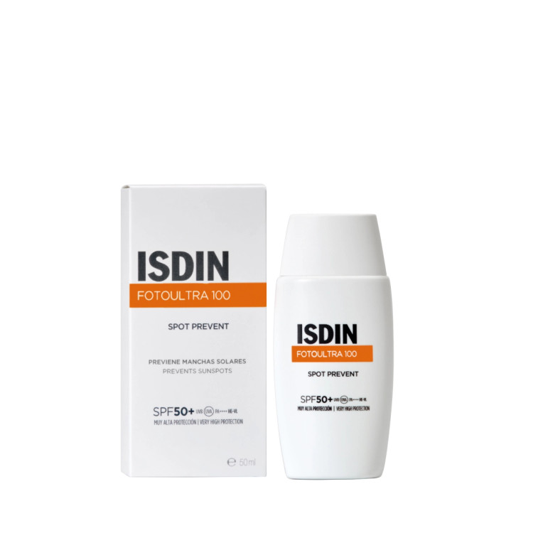 کرم ضد آفتاب ضد لک بی رنگ اسپات پریونت ایزدین Isdin Foto Ultra 100 Spot Prevent SPF50 حجم 50 میلی لیتر