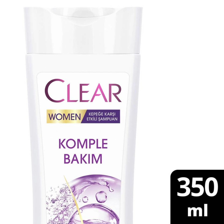 شامپو مو ضد شوره کلیر زنانه مراقبت کامل CLEAR WOMEN Komple Bakım حجم 350 میلی لیتر