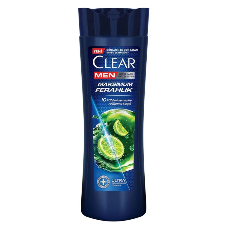 شامپو مو ضد شوره کلیر مردانه حداکثر خنکی CLEAR MEN Maksimum Ferahlık حجم 350 میلی لیتر