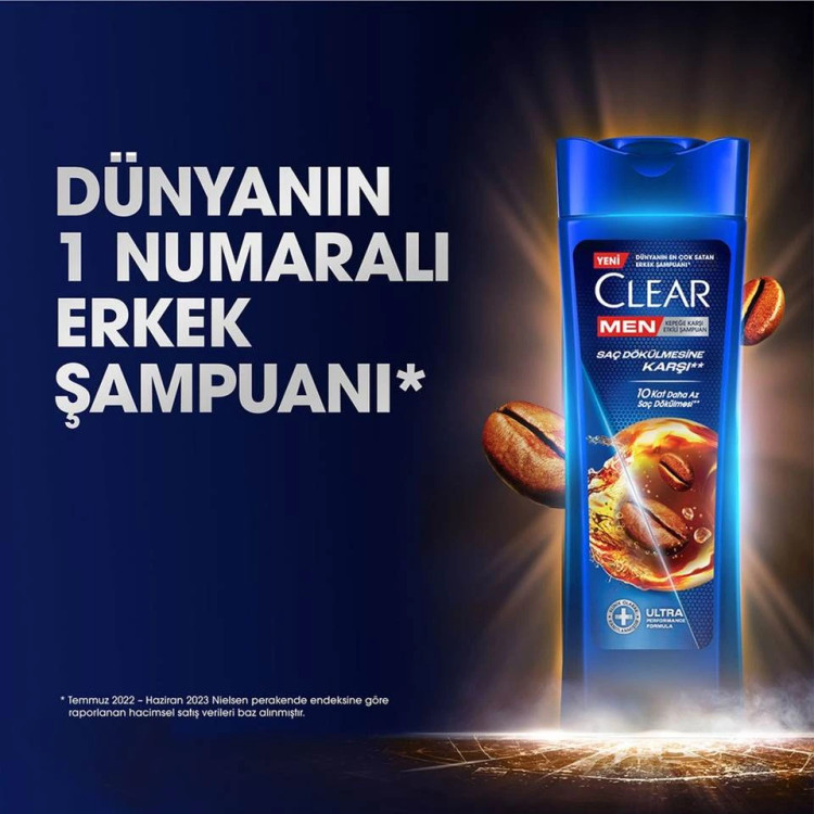 شامپو مو ضد شوره کلیر مردانه ضد ریزش مو CLEAR MEN Saç Dökülmesine Karşı حجم 350 میلی لیتر