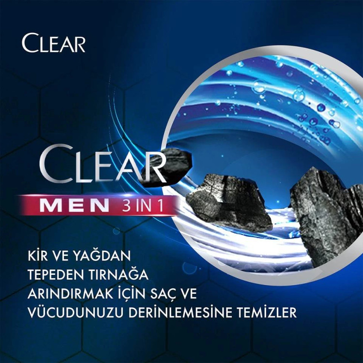 شامپو مو ضد شوره کلیر مردانه شامپو و ژل دوش CLEAR MEN Şampuan & Duş Jeli حجم 350 میلی لیتر