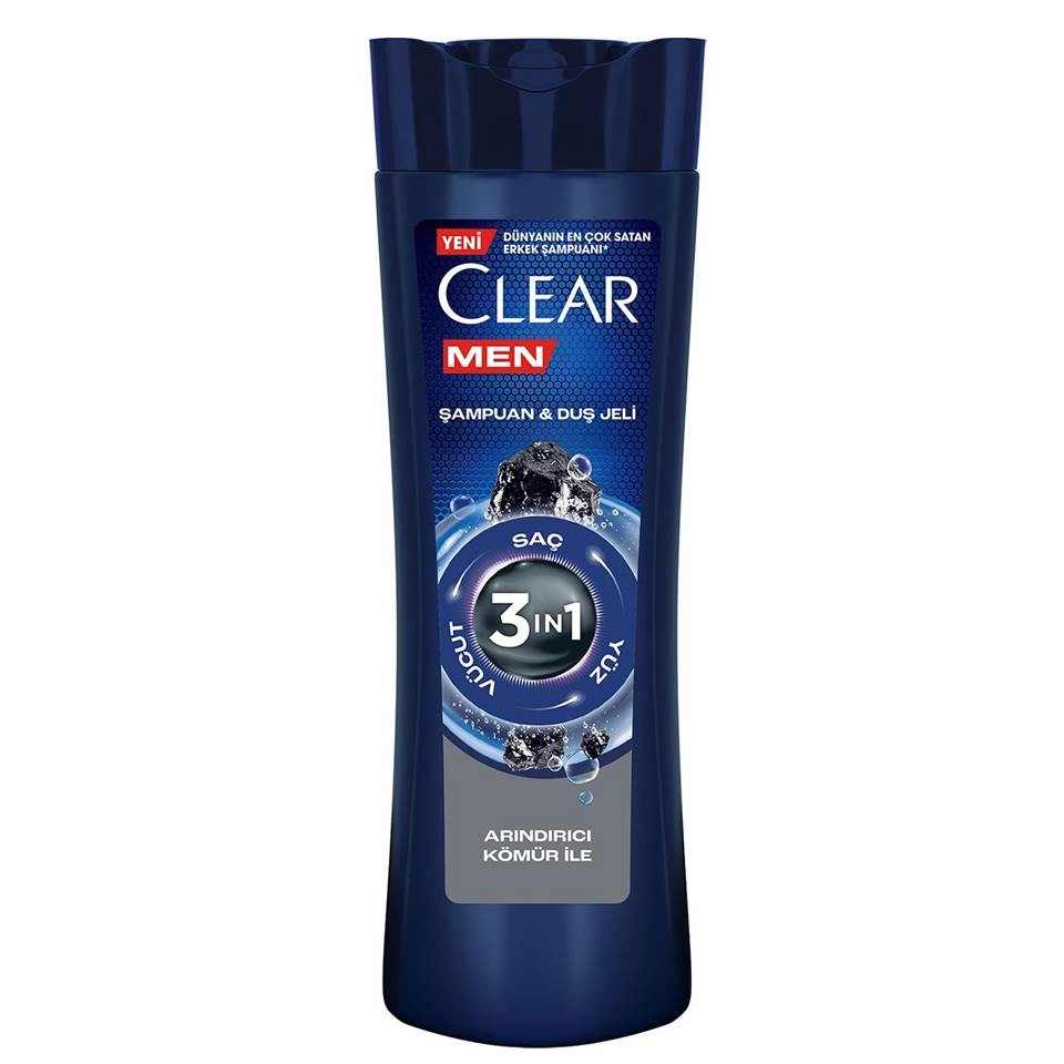 شامپو مو ضد شوره کلیر مردانه شامپو و ژل دوش CLEAR MEN Şampuan & Duş Jeli حجم 350 میلی لیتر