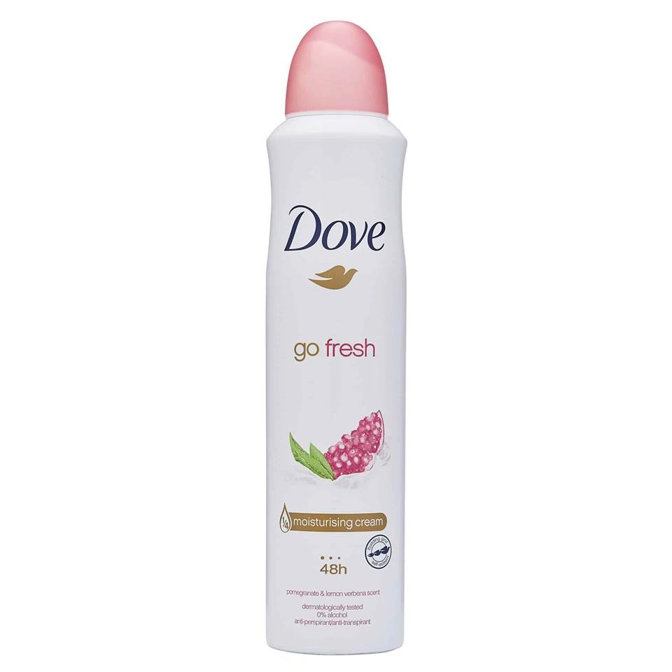 اسپری ضد تعریق داو گو فرش انار و لیمو وِربِنا Dove Go Fresh Pomegranate &amp; Lemon Verbena Scent حجم 250 میلی لیتر
