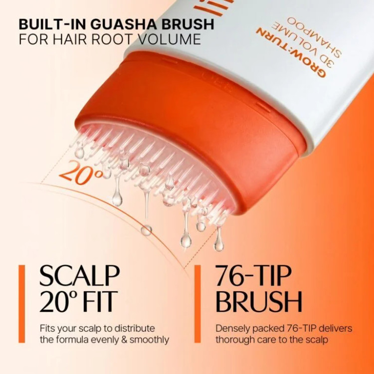 شامپو ضد ریزش و حجم دهنده موی لیلیوئه lilyeve GrowTurn 3D Volume Shampoo with Brush