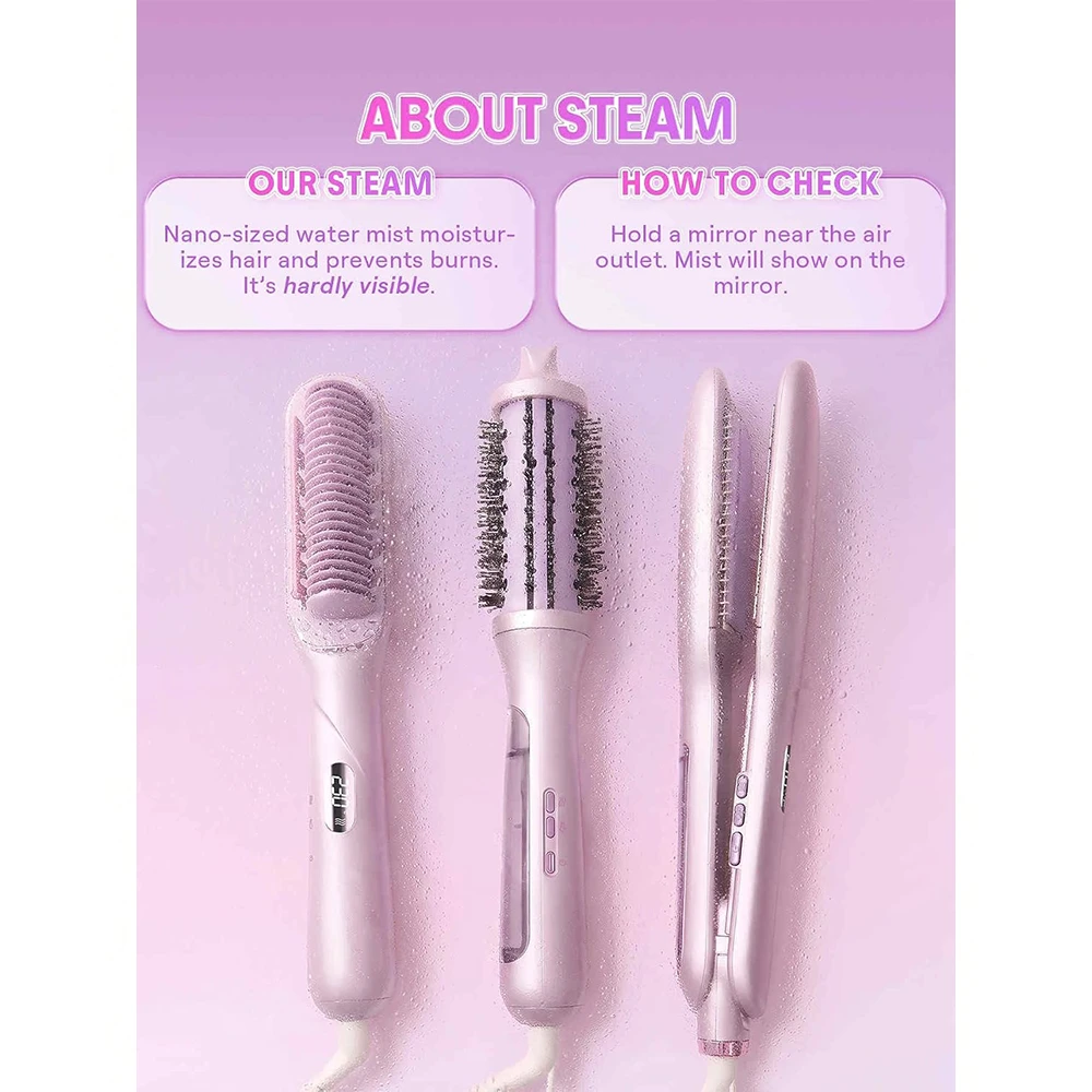برس حرارتی گرد بخاردار حالتدهنده مو شیگلم مدل Hydra Shot Steam Pro سایز 38mm