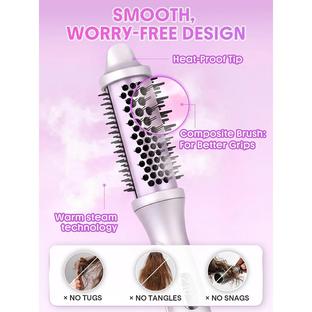 برس حرارتی گرد بخاردار حالتدهنده مو شیگلم مدل Hydra Shot Steam Pro سایز 38mm